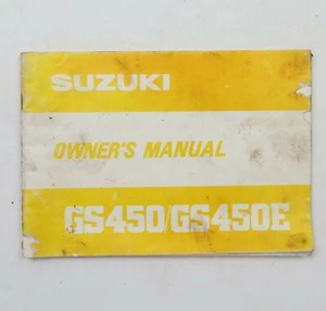 Suzuki GS450 GS450E Factory Motorcycle Owner's Manual Repair Book 1981 - Picture 1 of 3