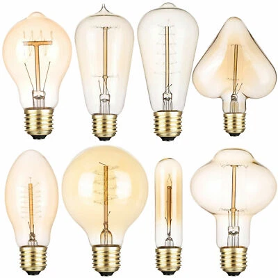 Vintage E27 40W Edison Bulb Filament Light Industrial Decor Warm White Lamps RE - Image 1 of 4