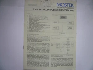 MOSTEK Z80 Central Processing Unit MK3880, Preliminary 1976 - Afbeelding 1 van 3