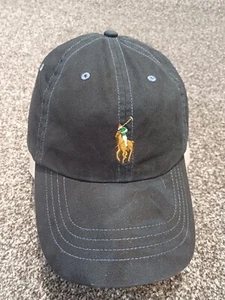 Polo Ralph Lauren Baseball Cap schwarz Riemen hinten Vintage Sportsman Country Mütze - Bild 1 von 8