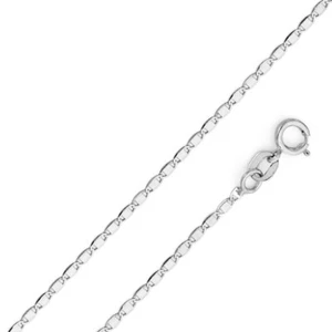 14K massives echtes Weißgold 1,3 mm einfache Valentino sortierte Kette 16" - 22" - Bild 1 von 4