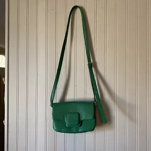 Zara Green Faux Leather Shoulder Clutch 3 Pocket Cross Body Purse - Picture 1 of 7