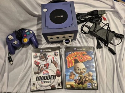 Nintendo GameCube Gaming Console DOL-001 INDIGO PURPLE Controller Bundle WORKING - Image 1 of 2