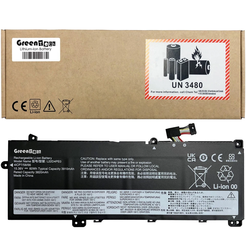 BATERÍA GREENTECH L22B4PE0 5B11N47446 PARA THINKBOOK 14 G6 G7 G8 K14 G2 L22D4PE0 Foto 1 de 1
