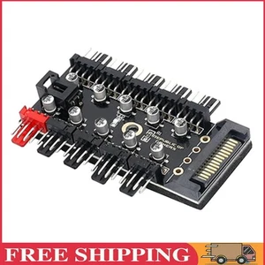 1 bis 10 4-Pin-PWM-Lüfter HUB PC SATA Port Power Speed Controller - Afbeelding 1 van 6