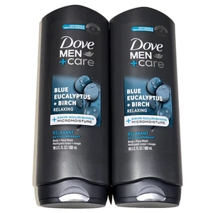 2 Pack Dove Men Care Blue Eucalyptus Birch Relaxing Body Face Wash 18oz - Picture 1 of 1