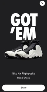 Vela Nike Air Flightposite talla 10 en mano y negra (2025) HJ4481-100 para hombre - Imagen 1 de 12