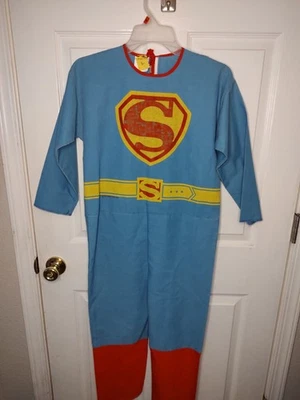 VTG 1976 Superman DC Comics One Piece Costume Kids Size L USA - Image 1 of 4