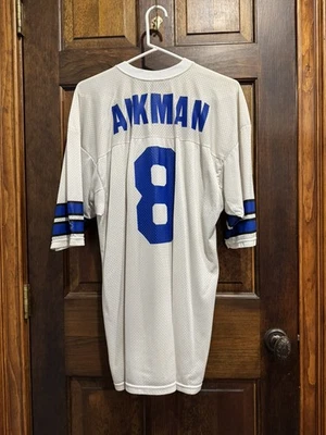 Camiseta De Colección Dallas Cowboys EE. UU. Para Hombres 48 Blanco Campeón Troy Aikman #8 NFL Años 90 Foto 1 de 4