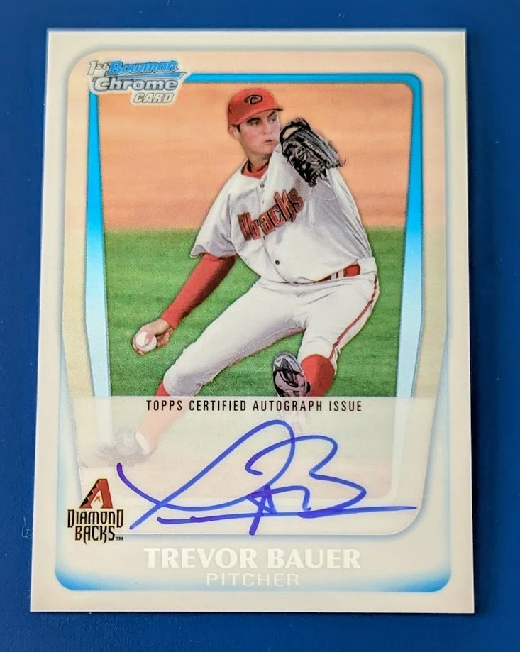1st Bowman Chrome Prospects Trevor Bauer 2011 novato en tarjeta autógrafo radiocontrol Foto 1 de 1