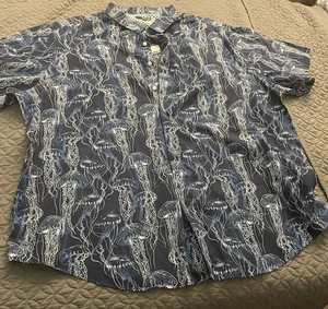 MURANO Men's 4XB 100% Navy Blue Short Sleeve Button Shirt - Picture 1 of 5