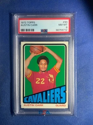 1972 Topps #90 Austin Carr PSA 8 Cleveland Cavaliers Notre Dame - Image 1 of 2