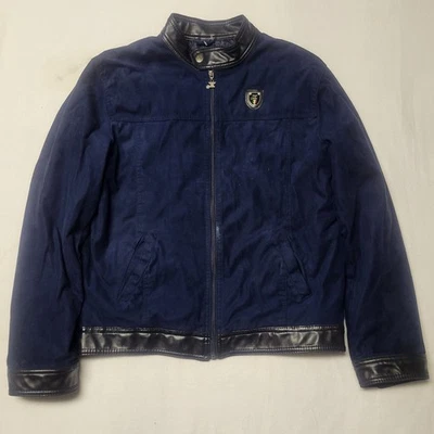 Chaqueta Armani Collezioni Gamuza Cuero Motociclista Acolchada Forrada Moto Corte Preppy XL Foto 1 de 4