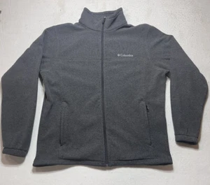 Columbia Fleece Light Weight Soft Shell Jacket Full Zip Grey Mens Large - Picture 1 of 6