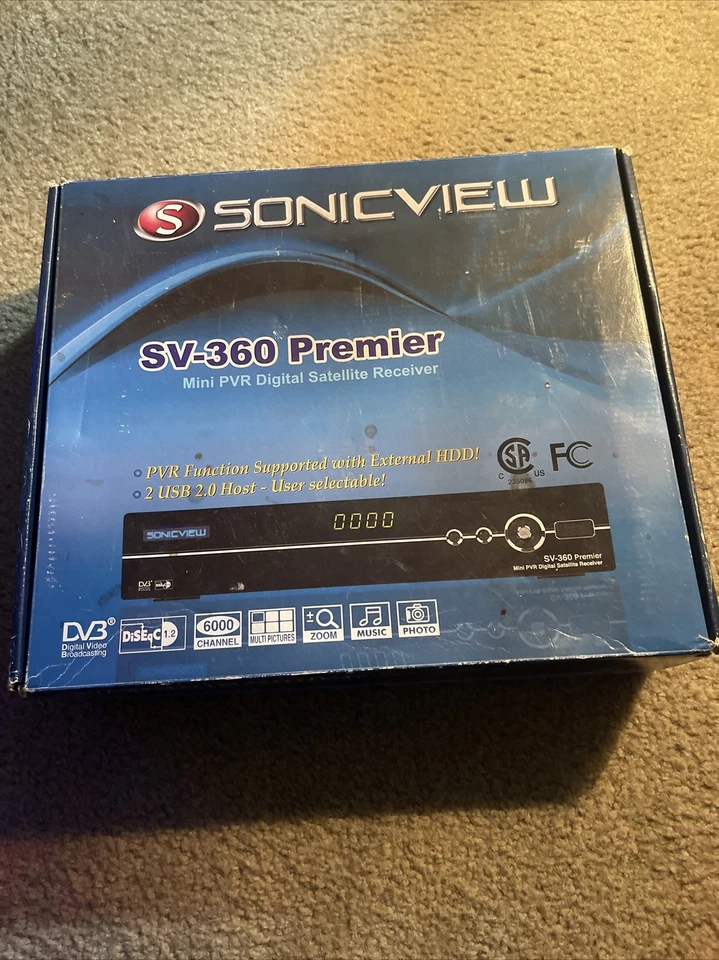 NEW FTA  Sonicview 360 Premier FTA Satellite receiver W Remote - Image 1 of 4