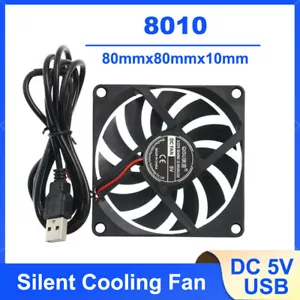 80mm DC 5V USB Cooler Black Silent Cooling Fan For Desktop PC Computer Case - Picture 1 of 8