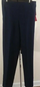 VTG Donnkenny Dk Gold Sz 8 Pants Women's Dark Blue No Iron Flat Front Zip NWT - Picture 1 of 6