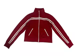 Vintage Y2K Red / White Stripe Zip Up Jacket Lightweight By Vanity Sz M Juniors - Picture 1 of 10