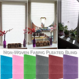 Self Adhesive Pleated Blind Drapes Window Curtain Temporary Curtains Blackout - Picture 1 of 25