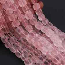 1 Strands Rose Quartz Cube Beads ,Gemstone Faceted Box Shape 
