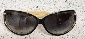 Vera Bradley "Shelby" Black And Ivory Frames Gray Lenses Used Some Wear Nice - Picture 1 of 11