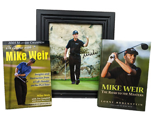 Mike Weir Autographed Photo, 2 Golf Books, PGA Masters Memorabilia LOT Signature