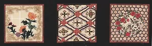 Fabric Picture Panel Flower Floral Honeycomb - 18 x 18cm Quilting Block - Picture 1 of 1