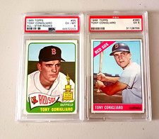 2 TONY CONIGLIARO PSA graded 1965 All-Star Rookie  PSA 6 Red Sox & 1966  PSA 5