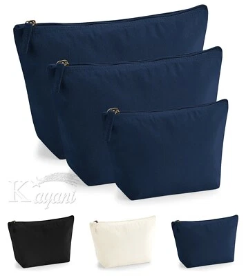 Westford Mill ORGANIC CANVAS POUCH Accessory Case MAKEUP Zip Wash Bag Printable