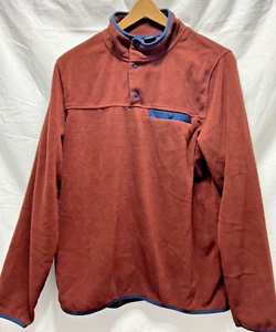 32 DEGREE Heat fleece jacket rust w/blue piping LS 1/4 snap button Men size M - Picture 1 of 20