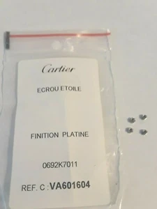 Cartier ECROU ETOILE FINITION PLATINE. Silver Nuts for Eyeglasses 2 pair - Picture 1 of 4