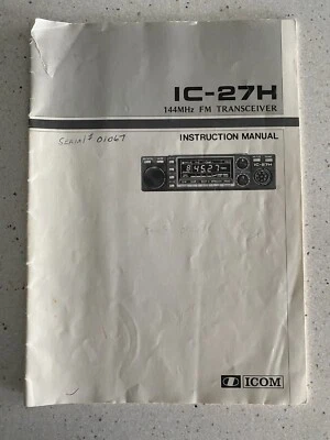 ICOM IC-27H 144MHz FM Transceiver Instruction Manual Owner Original Vintage - Image 1 of 3