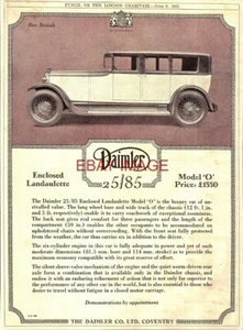 1927 Advert DAIMLER 25/85 Model O Landaulette Original Deco Era Print Ad 741/22 - Picture 1 of 1