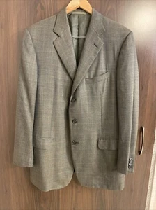 Ermenegildo Zegna Suit Jacket BlazerMen 56R Camel Brown Plaid Trofeo - Picture 1 of 24