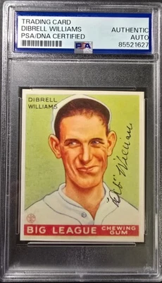 Dibrell Williams Autograph PSA/DNA 1933 Goudey Reprint - Image 1 of 2