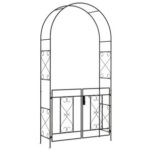 Outsunny Metal Garden Arch with Double Gate, Garden Arbor Climbing Plants - Picture 1 of 11
