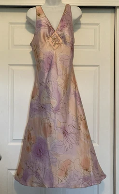 Vestido sin Mangas JONES NEW YORK ROSA Floral Satén MAXI Lencería Vestido GRANDE Foto 1 de 4