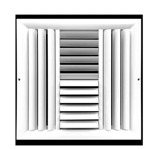 Difusor de climatización de suministro de aire ajustable de hoja curva de aluminio de 4 vías de 20 W X 20 H completo - Imagen 1 de 11