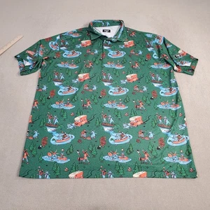 Waggle x Turman Poloshirt Herren 2XL XXL Grün Kurzarm Off The Grid Camping - Bild 1 von 8
