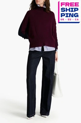 PVP €407 OTOÑO CACHEMIR 100% Cachemira Jersey Talla M Color Bloque Cuello Alto Foto 1 de 4