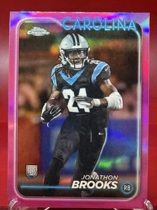 2024 Topps Chrome Jonathon Brooks #216 PINK REFRACTOR RC Carolina Panthers - Picture 1 of 2