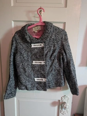 Vintage 1960's Mr. Daneli Tweed Blazer Jacket White Buckle Accents Marching Band - Image 1 of 3