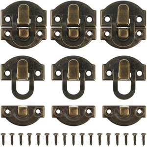 10 Stück Retro Deko Haspel Riegel Bronze Knebelschnallen mit Schrauben - Bild 1 von 11