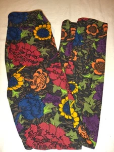 LuLaRoe Leggings Kids L/XL NWOT Dark Wild Flowers NEW OS - Picture 1 of 3
