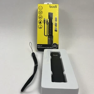 Budi 9-in-1 Essential Travel Charging & Data Sync Cable Stick - Black, Open Box - Photo 1 sur 8