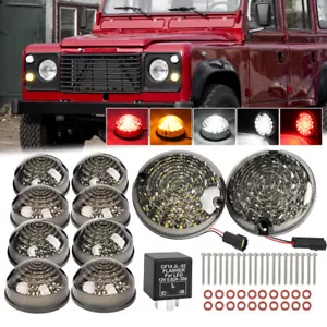 10pcs For Land Rover Defender 90/110 90-16 Complete Light LED Upgrade Kit Smoke - Picture 1 of 9