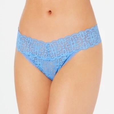 Jenni Jennifer Moore Mujer Talla Única S M L XL Tanga de Encaje Ropa Interior Bragas Azul Foto 1 de 4