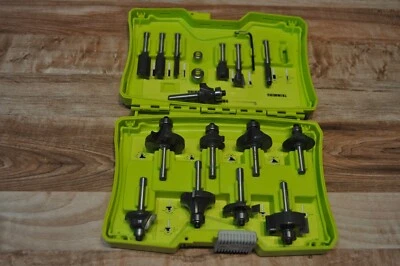 Ryobi A25R151 15 件 1/4 英寸柄硬质合金边缘路由器钻头套装 fo (FVS031771) — 第 1/4 张图片