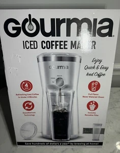 Gourmia Iced Coffee Maker with 25 fl oz Reusable Tumbler White NIB Coffee Cup - Picture 1 of 6