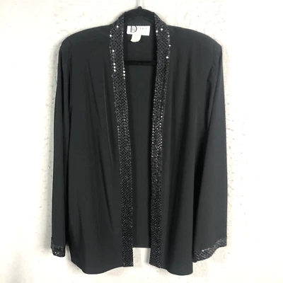Cárdigan Vintage Negro Lentejuelas Mujer 16 Ocasión Formal Evento Transparente Clásico Foto 1 de 4